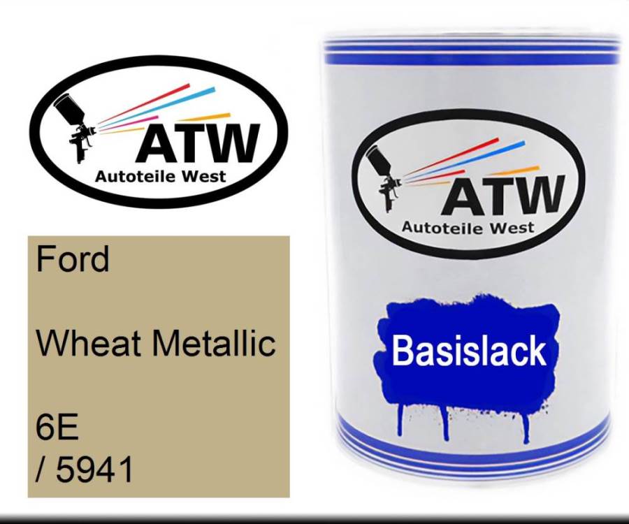 Ford, Wheat Metallic, 6E / 5941: 500ml Lackdose, von ATW Autoteile West.